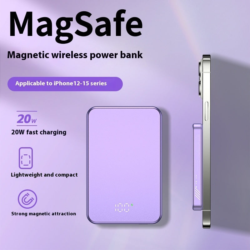 Fast Charge MagSafe Power Bank - 10,000mAh Wireless Portable Charger for iPhone