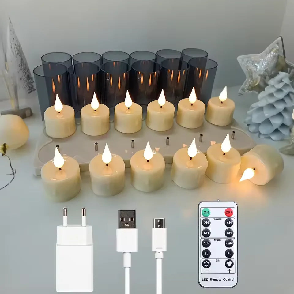 3D MagicFlame™ LED Candles – Rechargeable, Flameless & Ultra-Realistic Glow