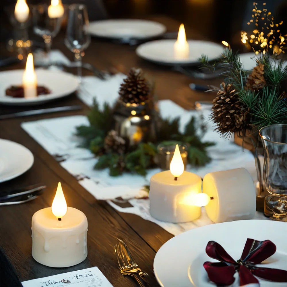 FPOO Rechargeable Flameless Tea Light Candles – USB Recharge + Remote & Timer, LED Flicker Effect for Home Decor, Holiday & Events