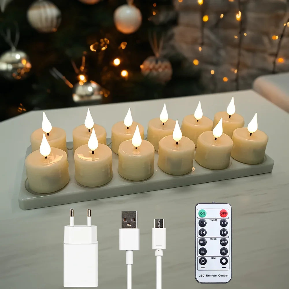 3D MagicFlame™ LED Candles – Rechargeable, Flameless & Ultra-Realistic Glow