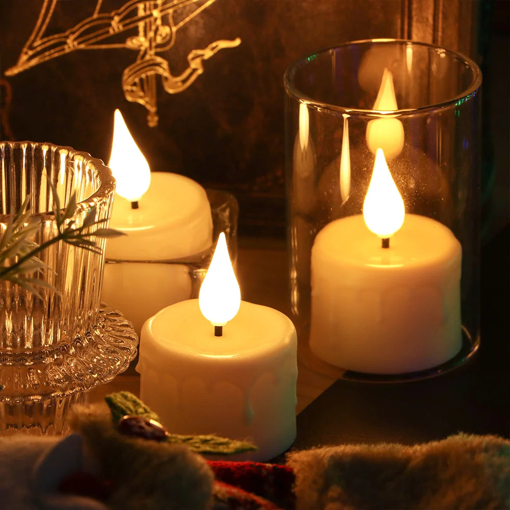 FPOO Rechargeable Flameless Tea Light Candles – USB Recharge + Remote & Timer, LED Flicker Effect for Home Decor, Holiday & Events
