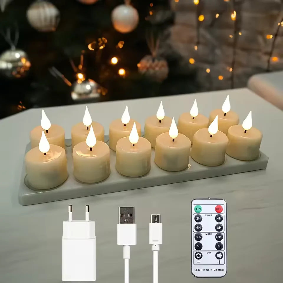 3D MagicFlame™ LED Candles – Rechargeable, Flameless & Ultra-Realistic Glow