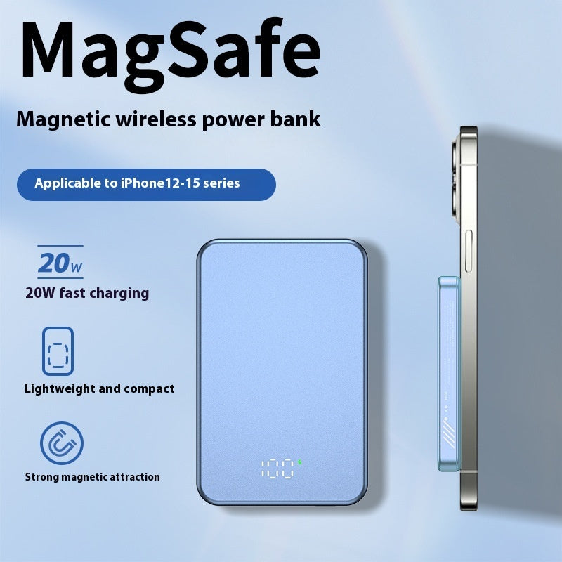 Fast Charge MagSafe Power Bank - 10,000mAh Wireless Portable Charger for iPhone
