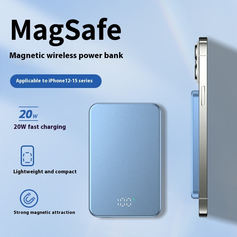 Fast Charge MagSafe Power Bank - 10,000mAh Wireless Portable Charger for iPhone