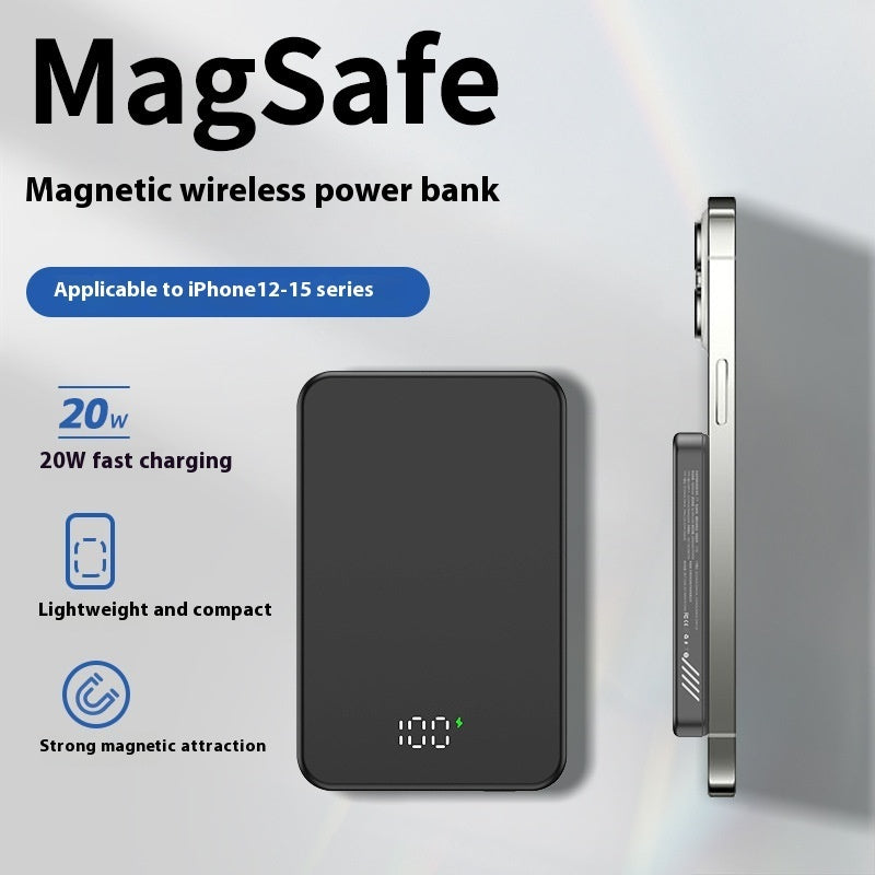 Fast Charge MagSafe Power Bank - 10,000mAh Wireless Portable Charger for iPhone