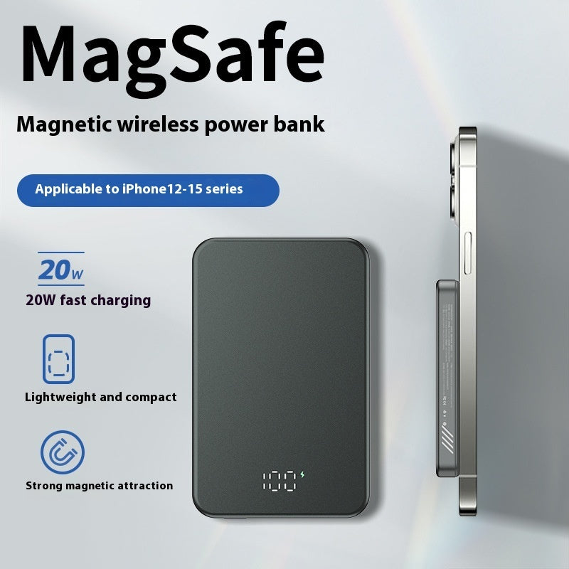Fast Charge MagSafe Power Bank - 10,000mAh Wireless Portable Charger for iPhone