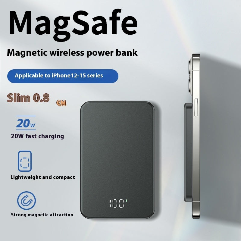 Fast Charge MagSafe Power Bank - 10,000mAh Wireless Portable Charger for iPhone